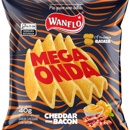 Batata Mega Onda Cheddar com Bacon 40G