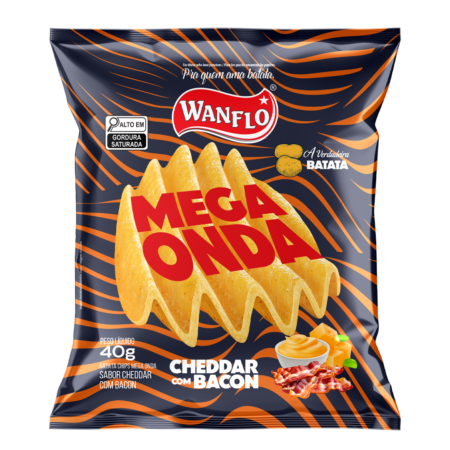 Batata Mega Onda Cheddar com Bacon 40G